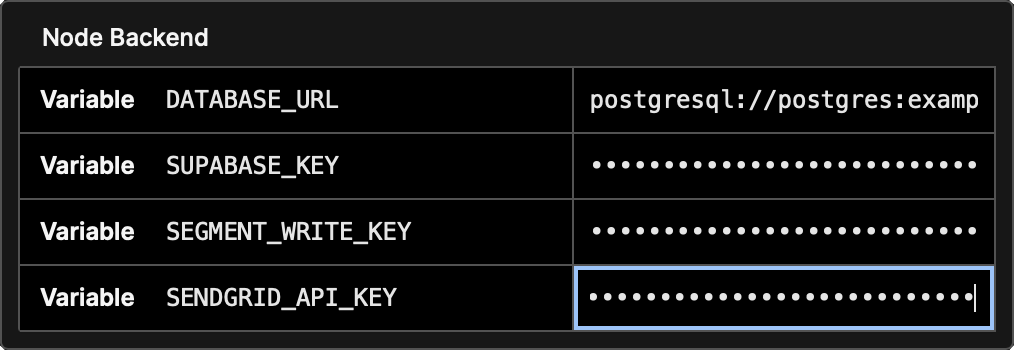 Share Environment Variables & Secrets