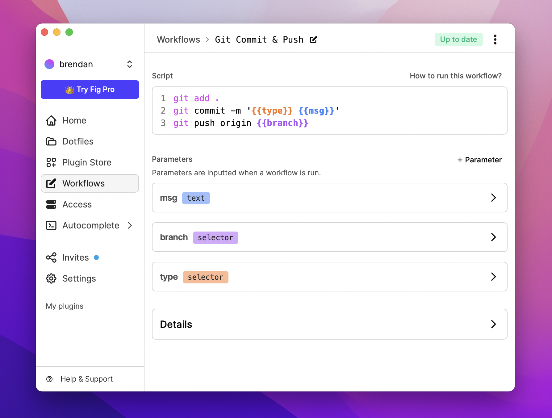 Creating a Fig workflow